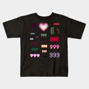 999 angel number aesthetic pack colorful Kids T-Shirt